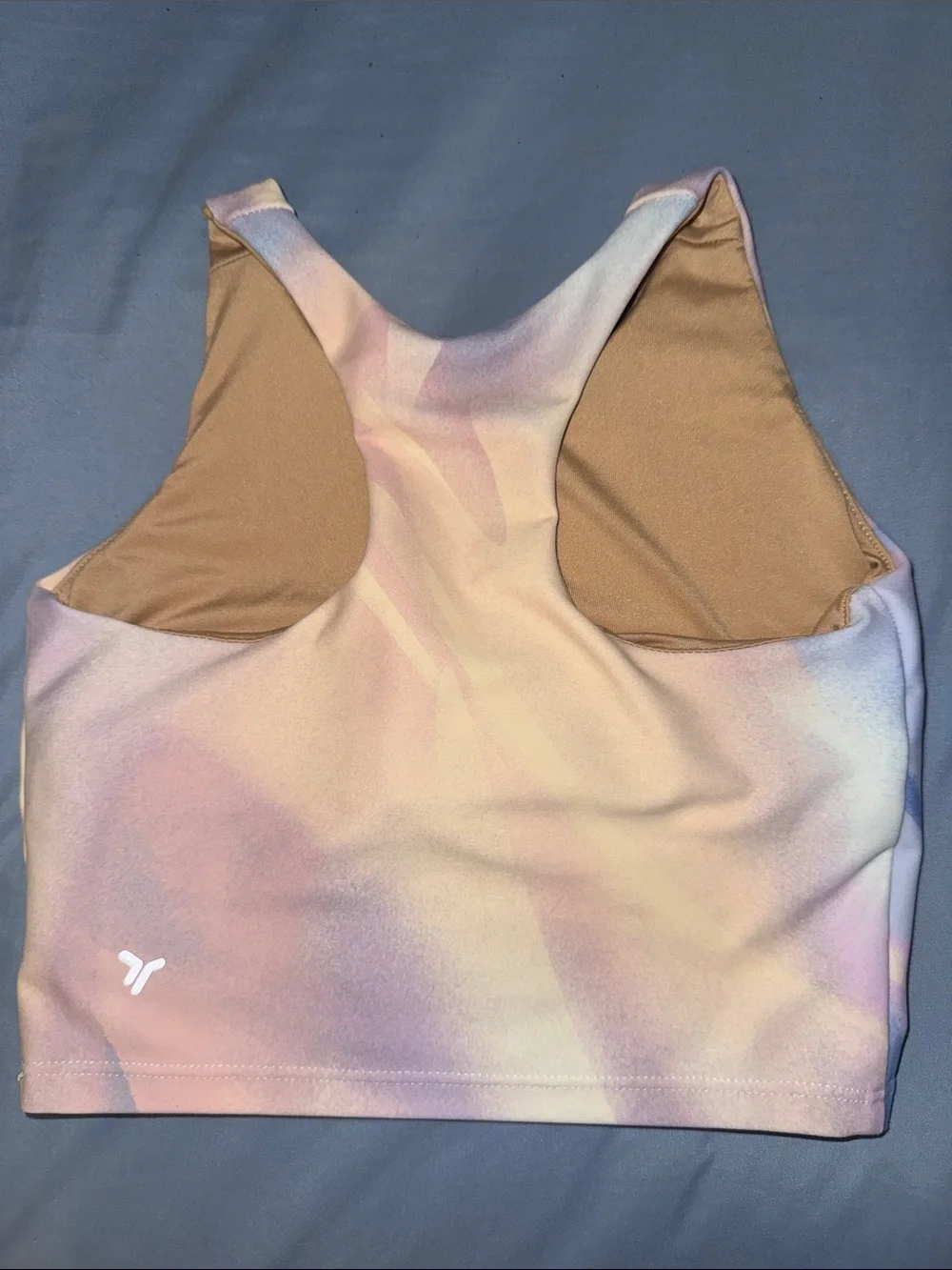 Old Navy Pastel Tie-Dye Racerback Crop Tank Top in Pink and Blue